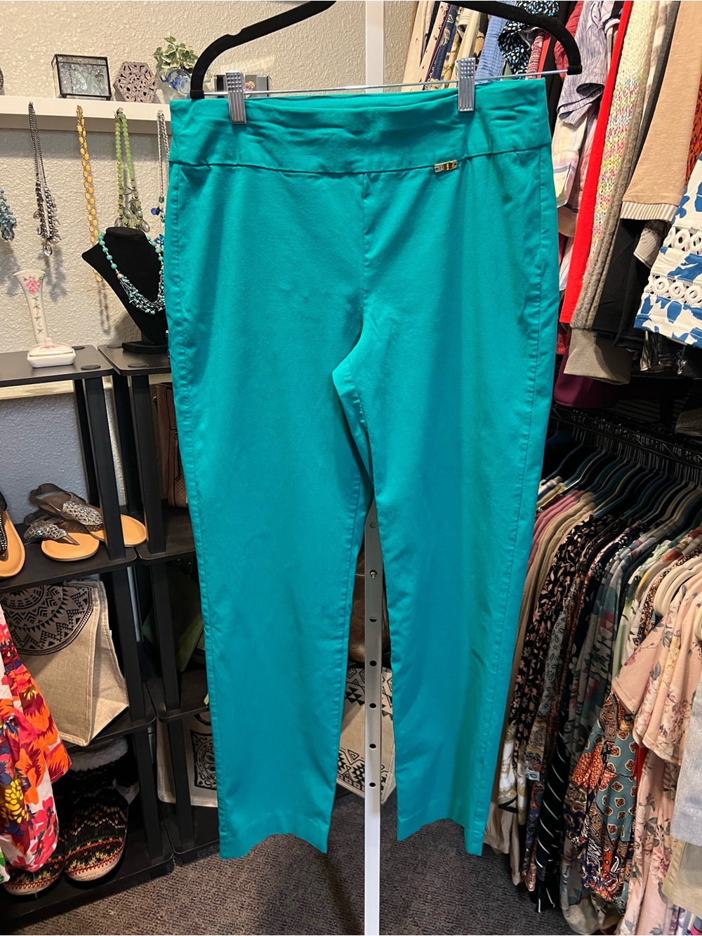 INC International Concepts Teal Slim Ankle Pants
